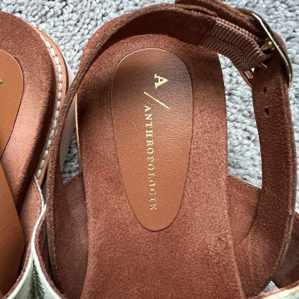 EUC Anthropologie Floral Embroidered Sandals 6 - Picture 4 of 8